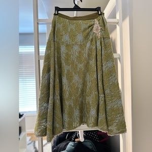 Free people delicate wool skirt with embroidery